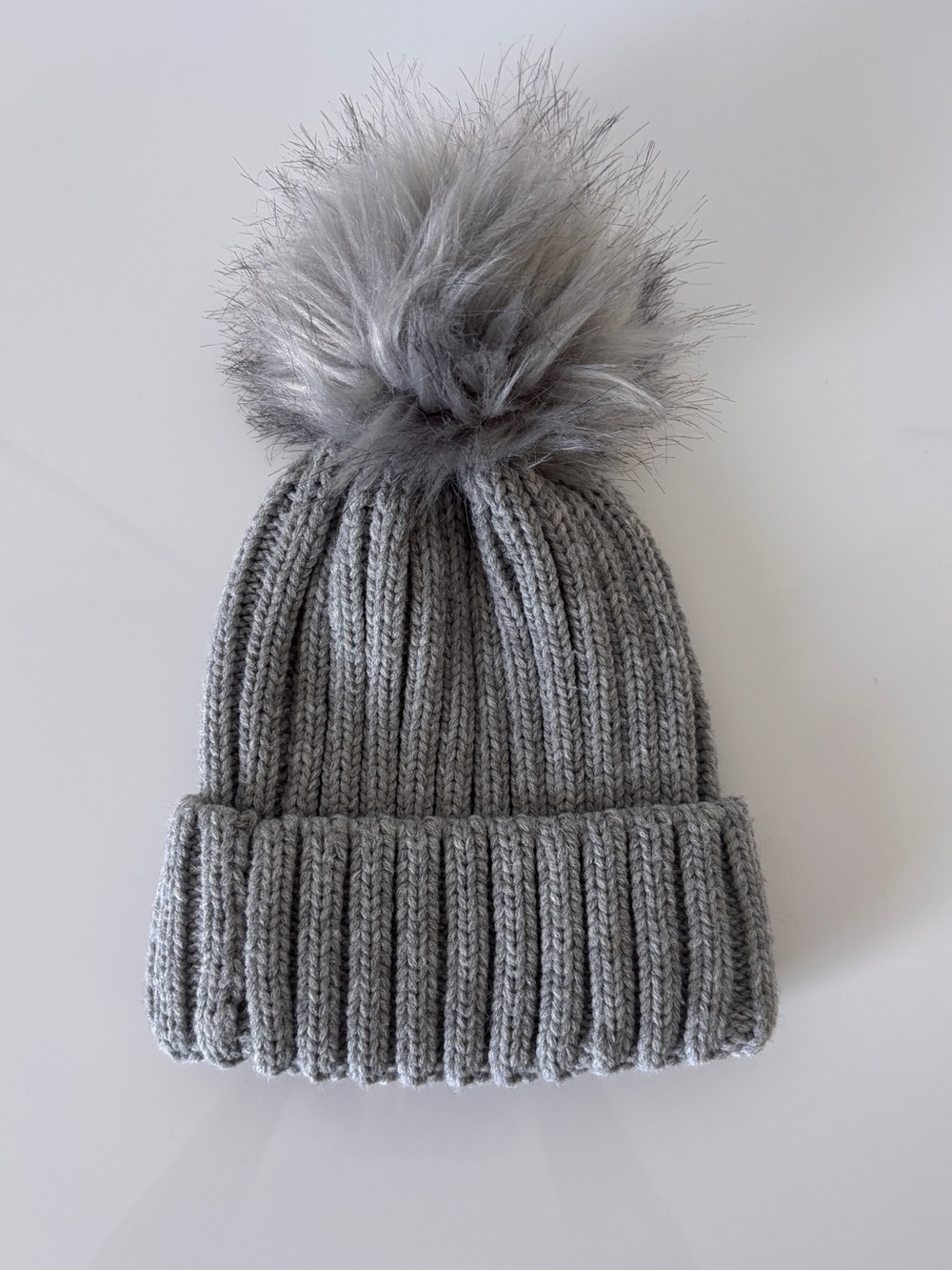 Tabitha Webb Gray Knit Pom Pom Beanie